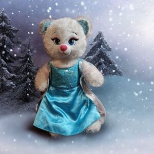 Build-A-Bear White and Blue Stuffed Animal